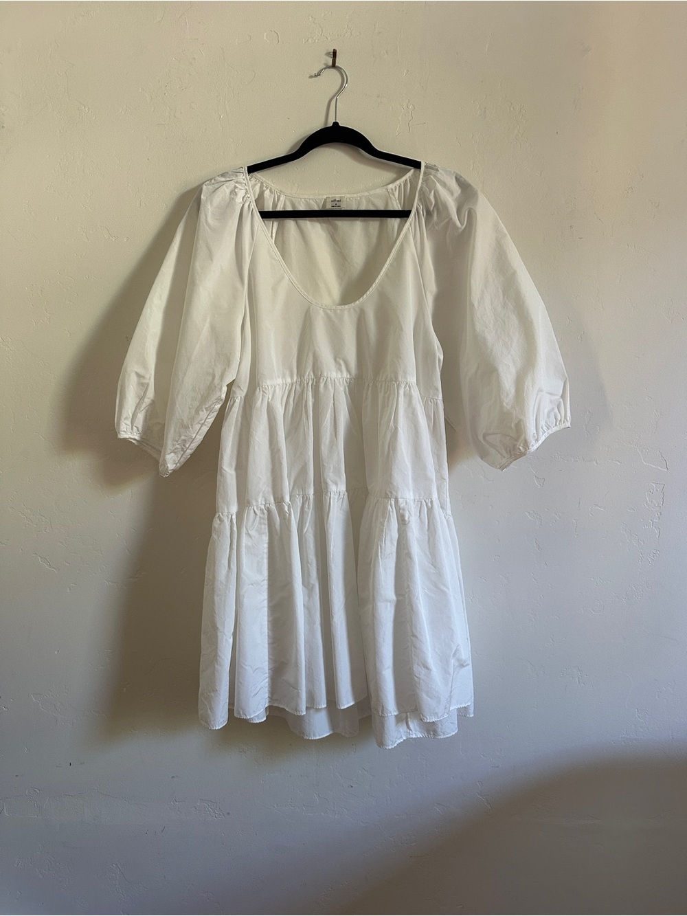 Aritzia White Taffeta Babydoll Mini Dress - Picture 3 of 4